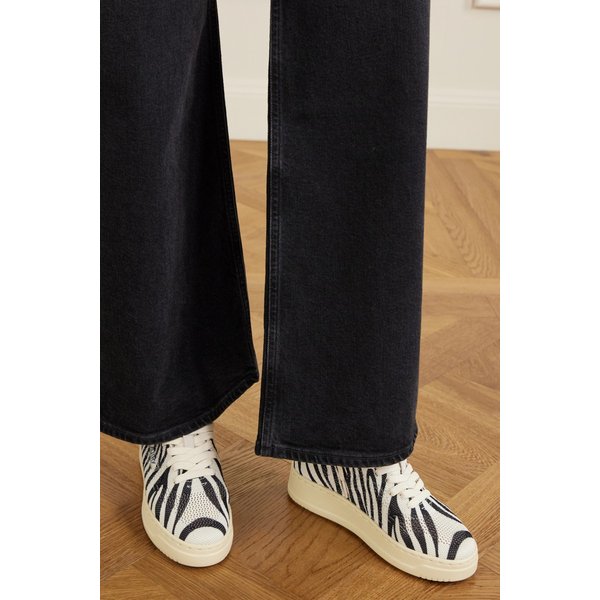 오트리 이지니트 스웨이드 트림 지브라 프린트 니트 스니커즈 46376663162980750