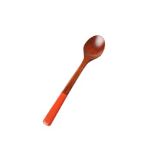 국내산 나무 천연 옻칠 칼라 티스푼 이유식스푼 생칠 주황 1개