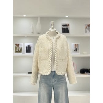 듀엘 [여주점] 여성 노카라 꼬임라인 트위드 자켓 (L261MSF006)