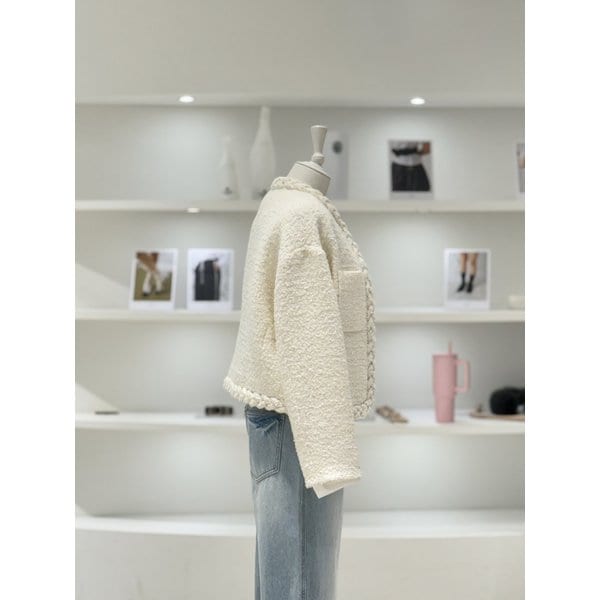 [여주점] 여성 노카라 꼬임라인 트위드 자켓 (L261MSF006)