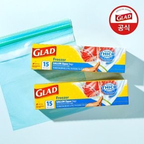 [GLAD] 프리미엄 4중 지퍼백 냉동용 대형 15매 2개