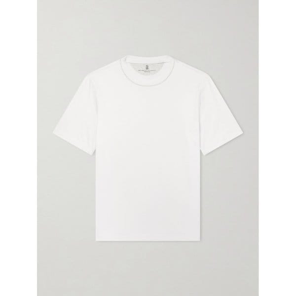 브루넬로쿠치넬리 파이핑 코튼 저지 티셔츠 46376663163115431