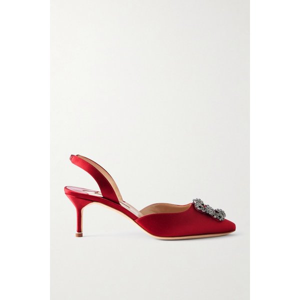 행글리 50 크리스탈 장식 새틴 슬링백 펌프스 46376663162937484