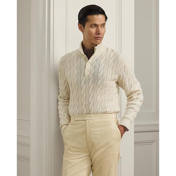 Purple Label 케이블 니트 캐시미어 모크넥 스웨터 (MNPLSWE16820655101)