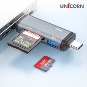 OTG멀티카드리더기 A타입/C타입/5핀 USB3.1포트지원 XC-2000M