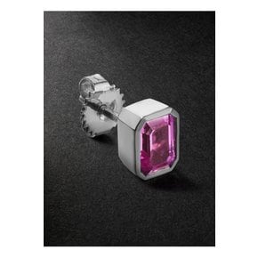 14-Karat White Gold Pink Sapphire Single Earring