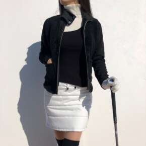 여성 겨울 골프 허리밴딩 패딩치마 푹신한 미니 패딩스커트
