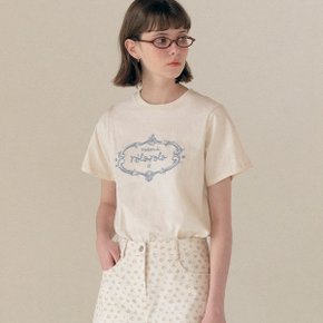 VINTAGE LOGO HALF T-SHIRT CREAM