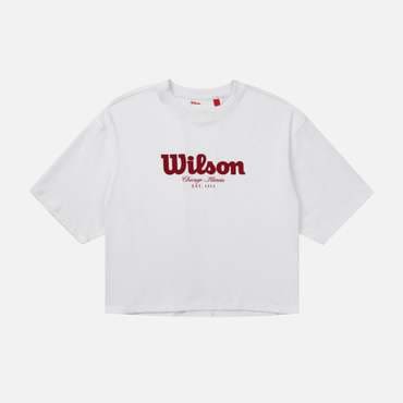 윌슨 여성 에센셜 크롭 절개 티셔츠/WHT/W253002NTS77