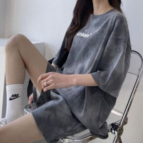 데일리 캐주얼 여성 여름 워싱 반팔 반바지 상하세트