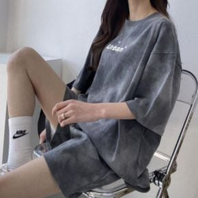데일리 캐주얼 여성 여름 워싱 반팔 반바지 상하세트
