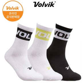 VBEB 배색 레터링 로고 중목 양말 남성