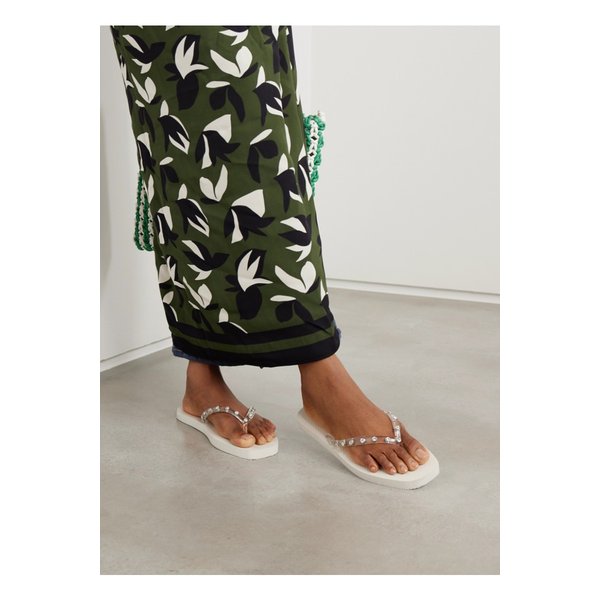 로플러 랜달 타린 크리스털 장식 Pvc 샌들 오프 화이트 46376663162925942