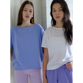 릴렉스 핏 보트넥 반팔 티셔츠 FMHST4015S_쿨화이트