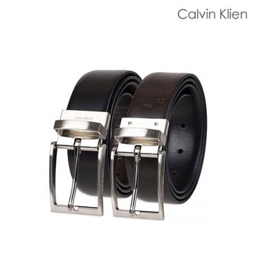 Calvin Klein ACC 캘빈클라인 로고 남성 양면벨트 블랙 브라운 11CK01XZ25