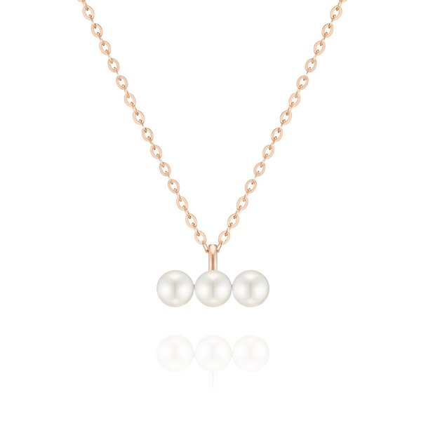 14K 골드 금 목걸이 트리플 진주