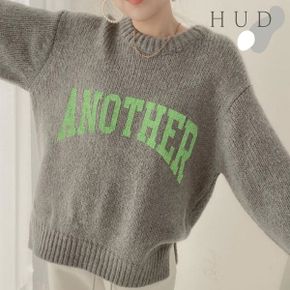어나더 레터링 긴팔 니트_P328779306