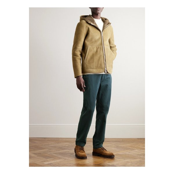 스트레이트 헤링본 코튼 팬츠 블루