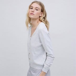 Organic V-Neck Cardigan GREY