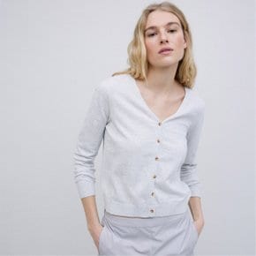 Organic V-Neck Cardigan GREY