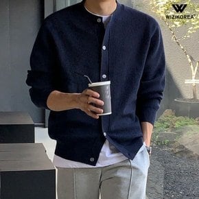 남성 여름 남성 크루넥 골지 니트 가디건 라운드넥 오버핏 봄 간절기 아우터 WI010G