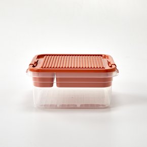 ON 분류편한 뚜껑활용 블록정리함 26x24.5x11.2cm 소프트레드