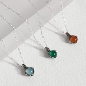 925 Silver Alhambra Birth Gemstone Necklace