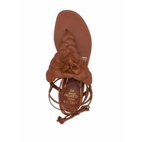 SS22 발렌티노 가라바니 Flip Flops Valentino Garavani Sandals Leather Brown Leather Brown X