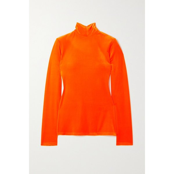 스트레치 벨벳 터틀넥 탑 오렌지 43769801095759442