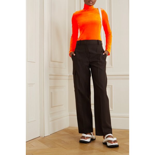 스트레치 벨벳 터틀넥 탑 오렌지 43769801095759442