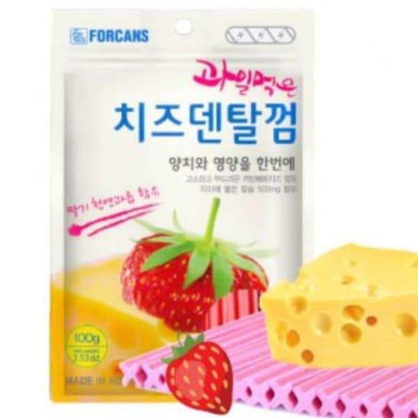 과일먹은 치즈 딸기 강아지껌 개껌 덴탈껌100g X ( 2매입 )