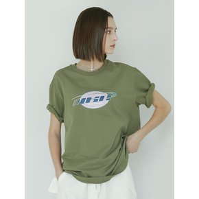 LOGO PRINTING OVERSIZED HALF SLEEVE T-SHIRTS / KHAKI