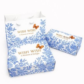 WISH WISH 패키지 3종 맞춤제작 (쇼핑백 다용도상자 스티커)