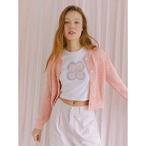 Color Blend Knit Cardigan, Pink