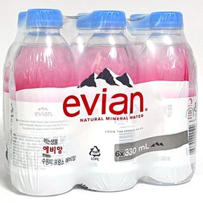 에비앙 미네랄 생수 300ml 천연 광천수 휴대용 여행용 작은생수 6개입