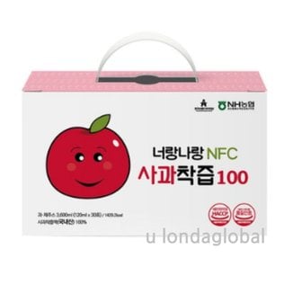  미쁨생활건강 사과 즙 주스 아침대용 간식 120ml 30개