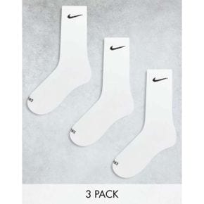 4091685 Nike Training Everyday Plus Cushioned 3 pack crew socks in white