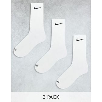 나이키 4091685 Nike Training Everyday Plus Cushioned 3 pack crew socks in white