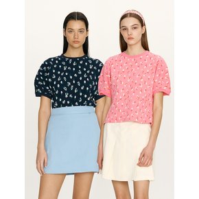 PAPOHAKU Floral jacquard T-shirt (2color)