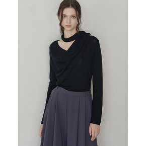 [24FW] Lautre Claire Black Tied knit pullover