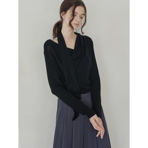 [24FW] Lautre Claire Black Tied knit pullover