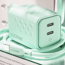 코드웨이 팔레트 C타입 50W 초고속 충전기 + C to C 고속 충전 케이블 스프링 민트