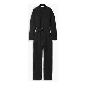 Tulane belted linen-blend ripstop jumpsuit 블랙 1647597346003201