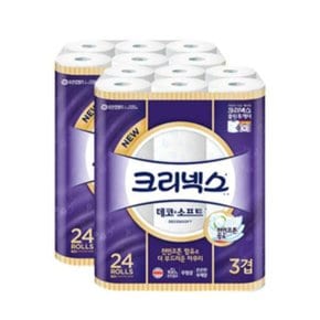 크리넥스 3겹 데코앤소프트 28M 24롤 2팩