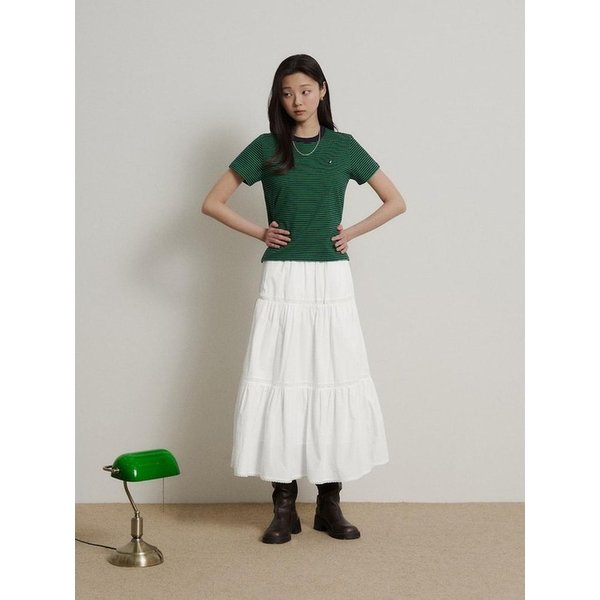 [B. my] 스트라이프 베이직 반소매 티셔츠  네이비 (BF6242N22R)