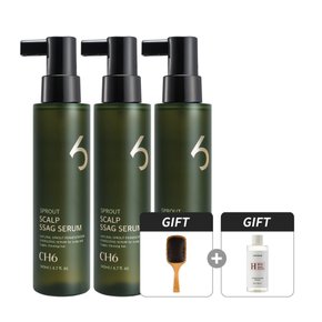 스칼프 싹 세럼 탈모 토닉 140ml 3개 (+퍼퓸샴푸 200ml + 우드브러쉬 증정)