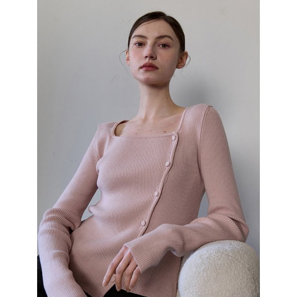 오블리크 버튼 가디건 (6컬러)  amr1775