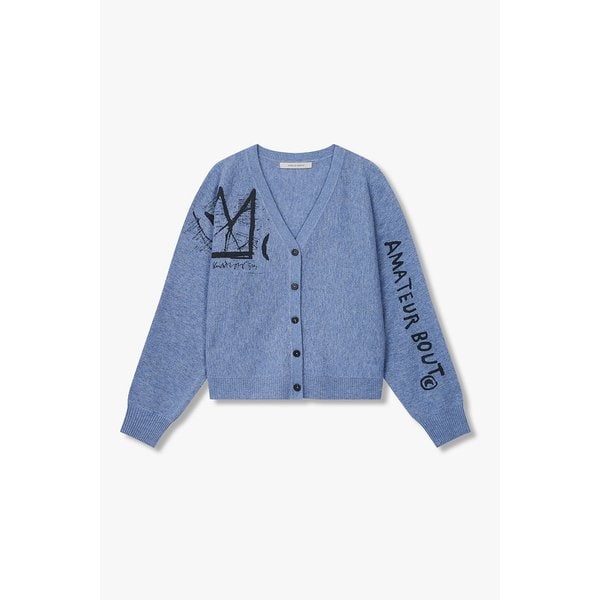 [리오더, BASQUIAT] 프린트 니트 가디건 7125450181240