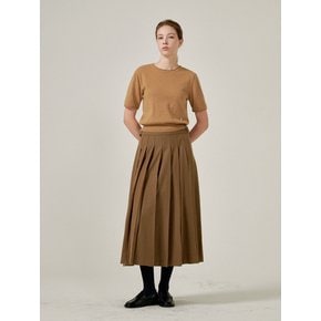 Wrap pleats skirts (Brown)