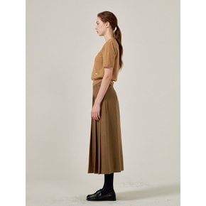 Wrap pleats skirts (Brown)